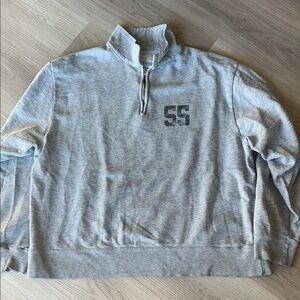 American Eagle Y2K Men’s XL Gray Fleece Quarter Zip Sweatshirt Vintage Casual